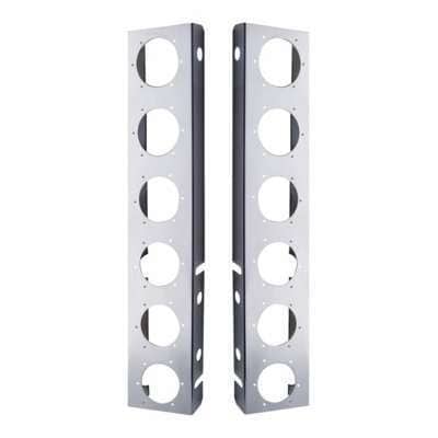 Peterbilt Stainless Front Air Cleaner Bracket Only - 12 Light Cutouts w/ 2" Holes