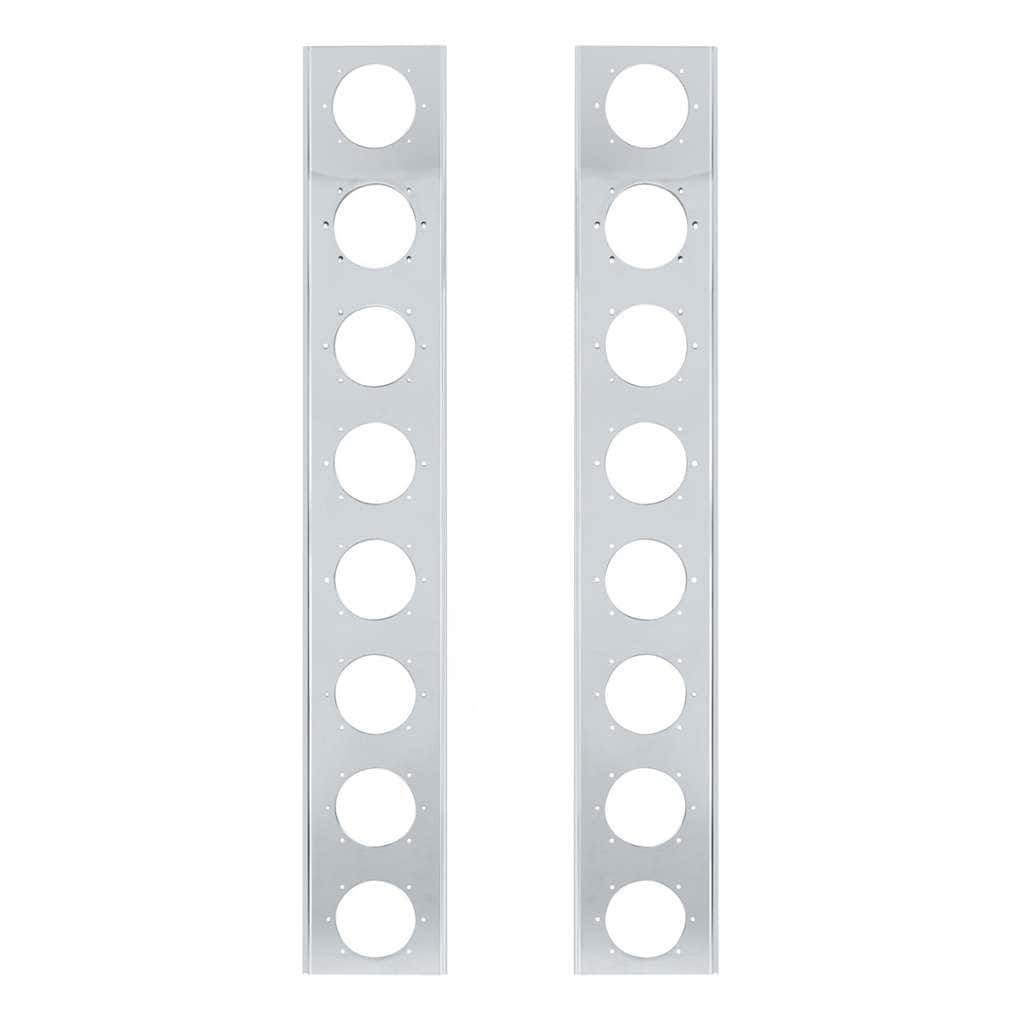Peterbilt Stainless Front Air Cleaner Bracket Only - 16 Light Cutouts (Pair)