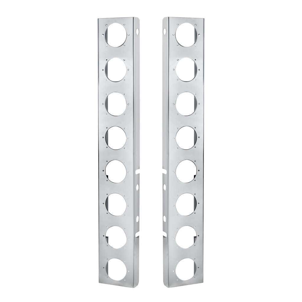 Peterbilt Stainless Front Air Cleaner Bracket Only - 16 Light Cutouts (Pair)