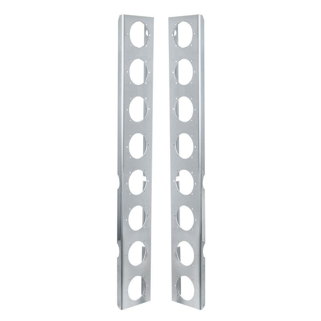 Peterbilt Stainless Front Air Cleaner Bracket Only - 16 Light Cutouts (Pair) 3 Peterbilt Stainless Front Air Cleaner Bracket Only - 16 Light Cutouts (Pair)