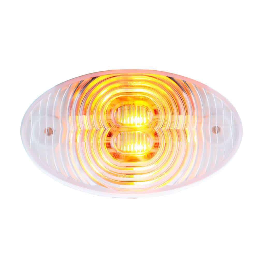 4 LED Fender Turn Signal Light For Freightliner M2-Amber LED/Clear Lens