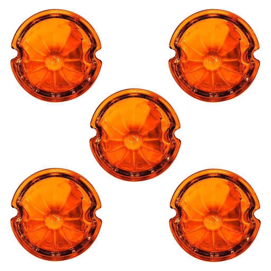 Watermelon Glass Marker Light Lens – Amber (5 Pack) 3 Watermelon Glass Marker Light Lens - Amber (5 Pcs)
