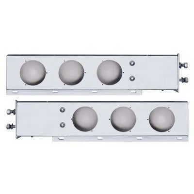2-1/2" Bolt Pattern Chrome Spring Loaded Light Bar With 6X 4" Light Cutouts (Pair)