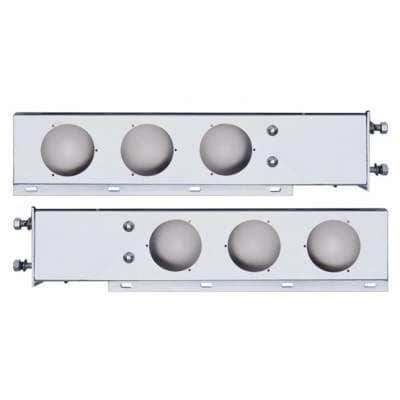 3-3/4" Bolt Pattern Chrome Spring Loaded Light Bar With 6X 4" Light Cutouts (Pair)