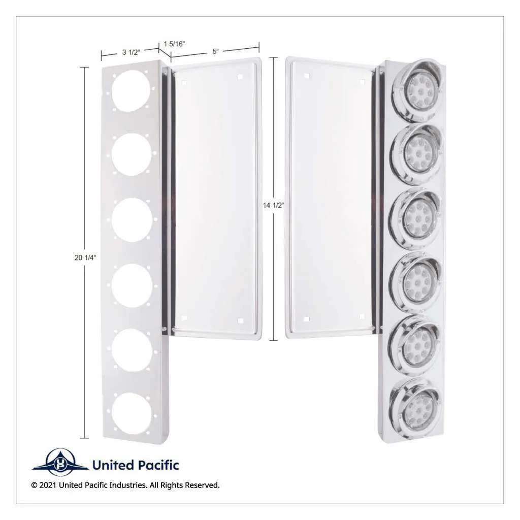 Freightliner Stainless Steel Front Air Cleaner Brackets w/12x Light Cutouts