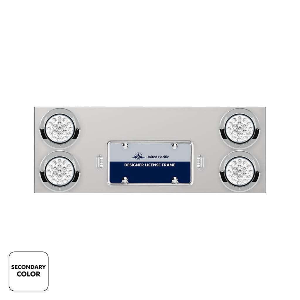 33-3/4&Quot; Ss Rear Center Panel With 4X 19 Led 4&Quot; Double Fury Lights &Amp; Visors-Red &Amp; White Led 3 33-3/4" SS Rear Center Panel With 4X 19 LED 4" Double Fury Lights & Visors-Red & White LED