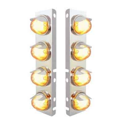 Front Air Cleaner Bracket w/9-LED Watermelon GloLight & Visors-Amber/Clear