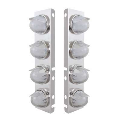 Front Air Cleaner Bracket w/9-LED Watermelon GloLight & Visors-Amber/Clear