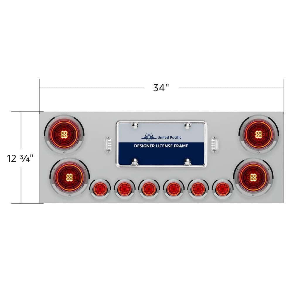 Ss Rear Center Panel With Four 13 Led 4&Quot; Abyss Light &Amp; Six 4 Led 2&Quot; Lights &Amp; Bezels 6 SS Rear Center Panel With Four 13 LED 4" Abyss Light & Six 4 LED 2" Lights & Bezels