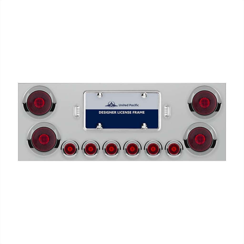 SS Rear Center Panel With Four 13 LED 4" Abyss Light & Six 4 LED 2" Lights & Visors