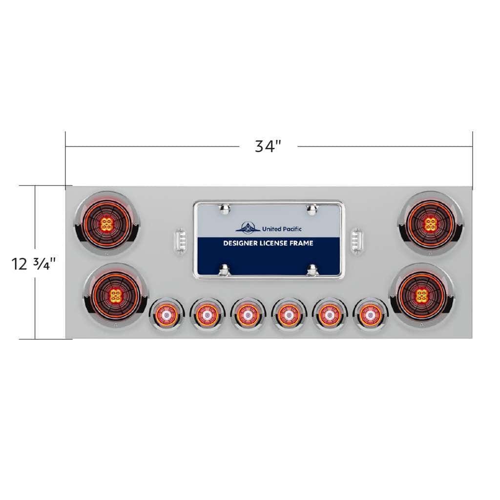 Ss Rear Center Panel With Four 13 Led 4&Quot; Abyss Light &Amp; Six 4 Led 2&Quot; Lights &Amp; Visors 6 SS Rear Center Panel With Four 13 LED 4" Abyss Light & Six 4 LED 2" Lights & Visors
