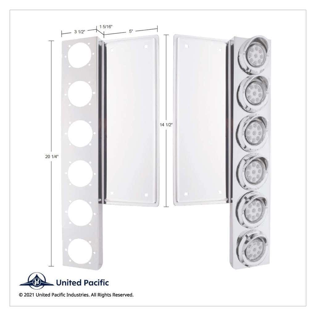 Freightliner Front Air Cleaner Kit w/12x 2" Flat Lights & Visors