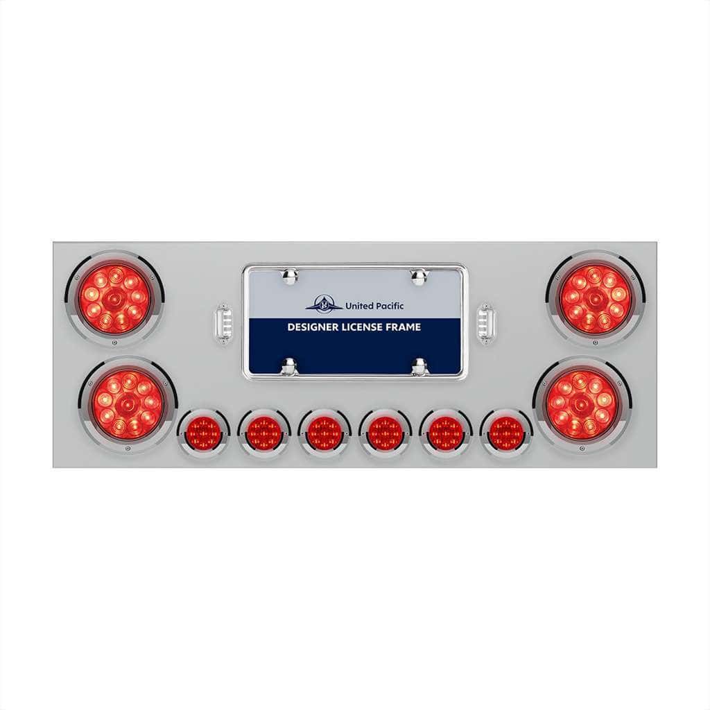 SS Rear Center Panel With 4X 10 LED 4" Lights & 6X 9 LED 2" Lights Bezel