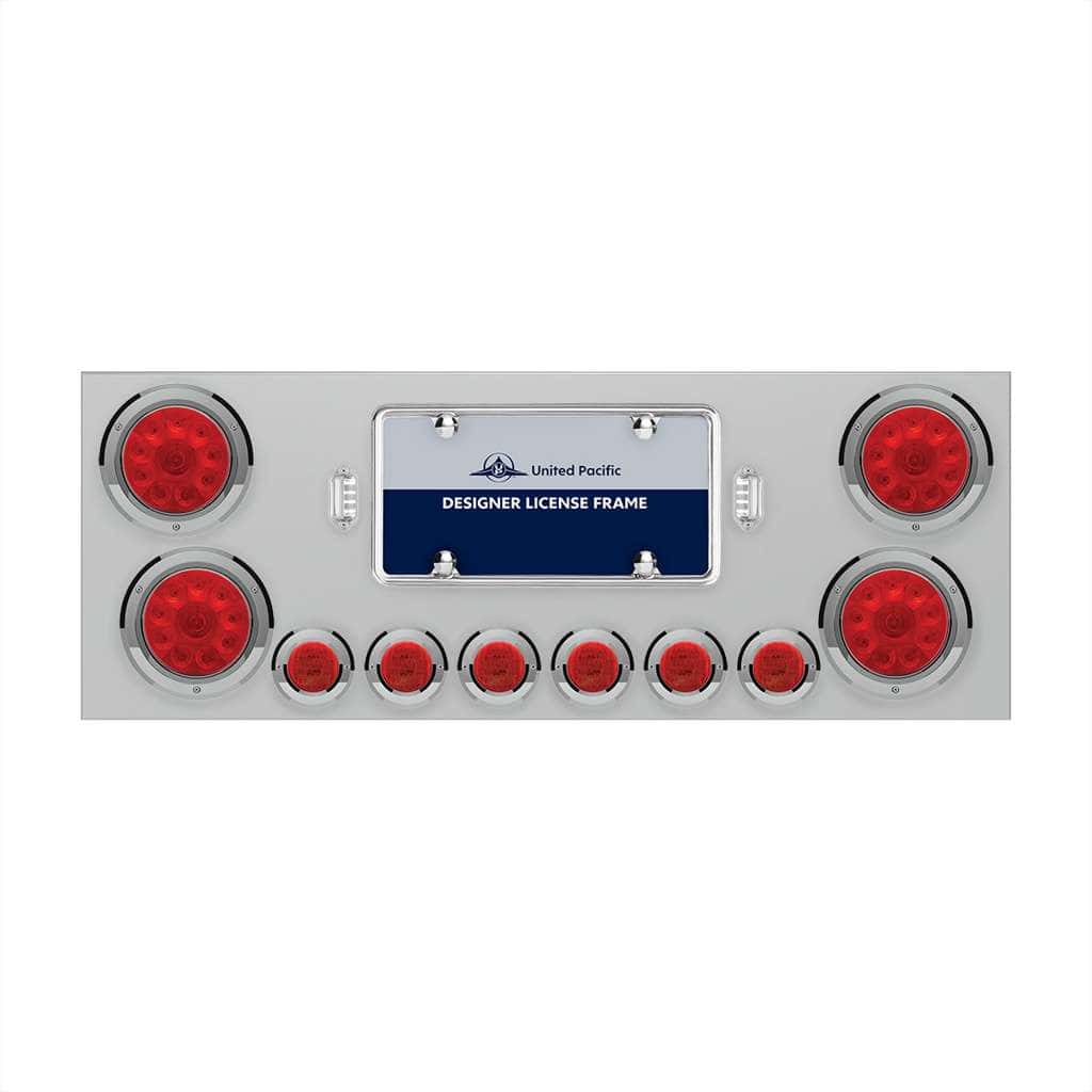 SS Rear Center Panel With 4X 10 LED 4" Lights & 6X 9 LED 2" Lights Bezel