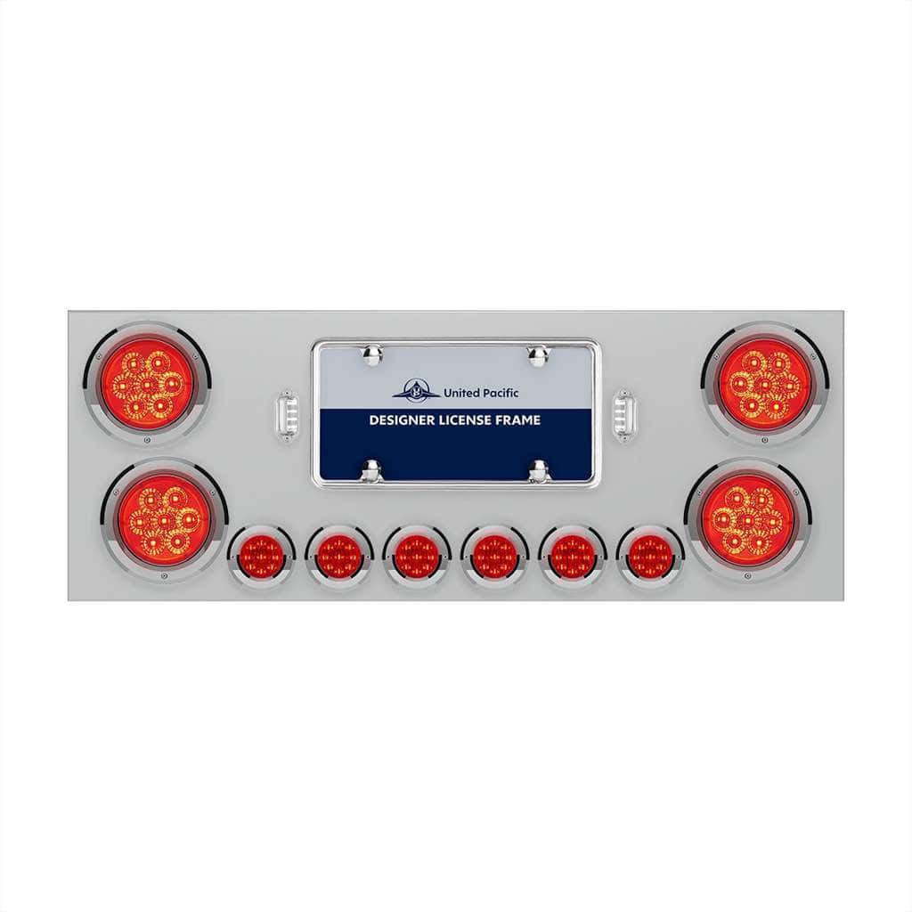 SS Rear Center Panel With 4X 7 LED 4" Reflector Lights & 6X 9 LED 2" Lights