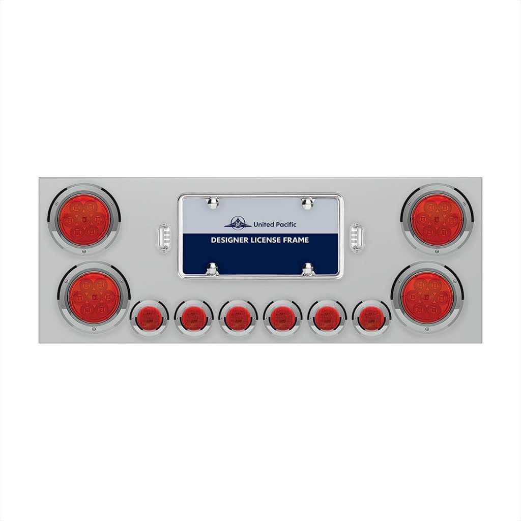 SS Rear Center Panel With 4X 7 LED 4" Reflector Lights & 6X 9 LED 2" Lights