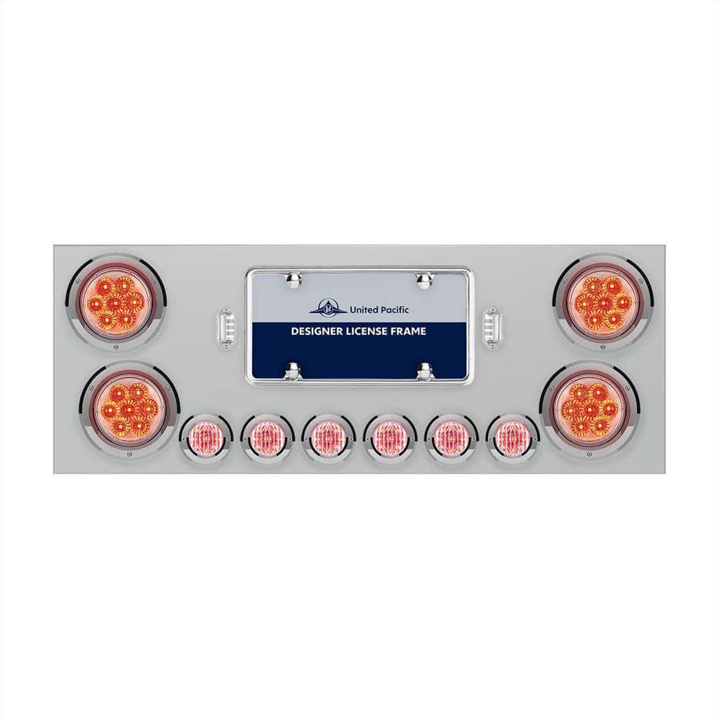 Rear Center Panel W/4X 7-Led 4&Quot; Reflector Lights &Amp; 6X 9-Led 2&Quot; Lights 3 SS Rear Center Panel With 4X 7 LED 4" Reflector Lights & 6X 9 LED 2" Lights