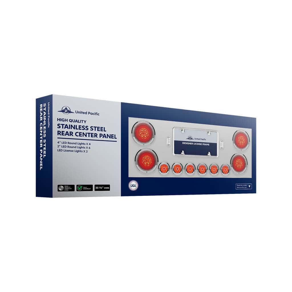 Rear Center Panel W/4X 7-Led 4&Quot; Reflector Lights &Amp; 6X 9-Led 2&Quot; Lights 5 SS Rear Center Panel With 4X 7 LED 4" Reflector Lights & 6X 9 LED 2" Lights