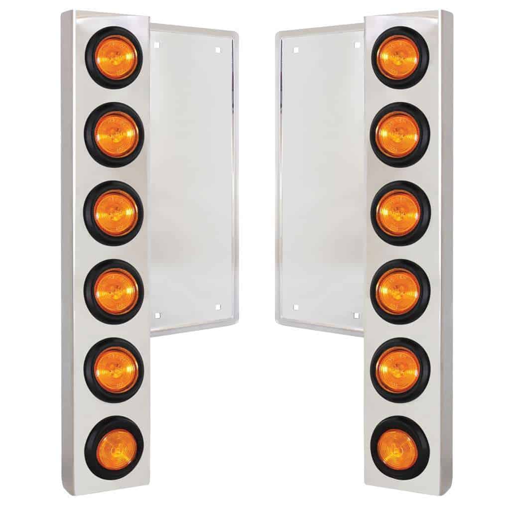 Freightliner Front Air Cleaner Kit w/12 2" Flat Lights & Grommets