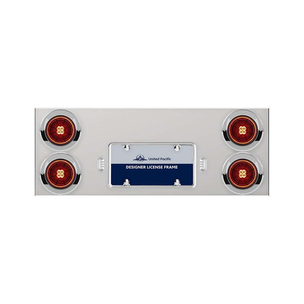 33-3/4&Quot; Stainless Rear Center Panel With 4X 13 Led 4&Quot; Abyss Lights &Amp; Visors 4 33-3/4" Stainless Rear Center Panel With 4X 13 LED 4" Abyss Lights & Visors