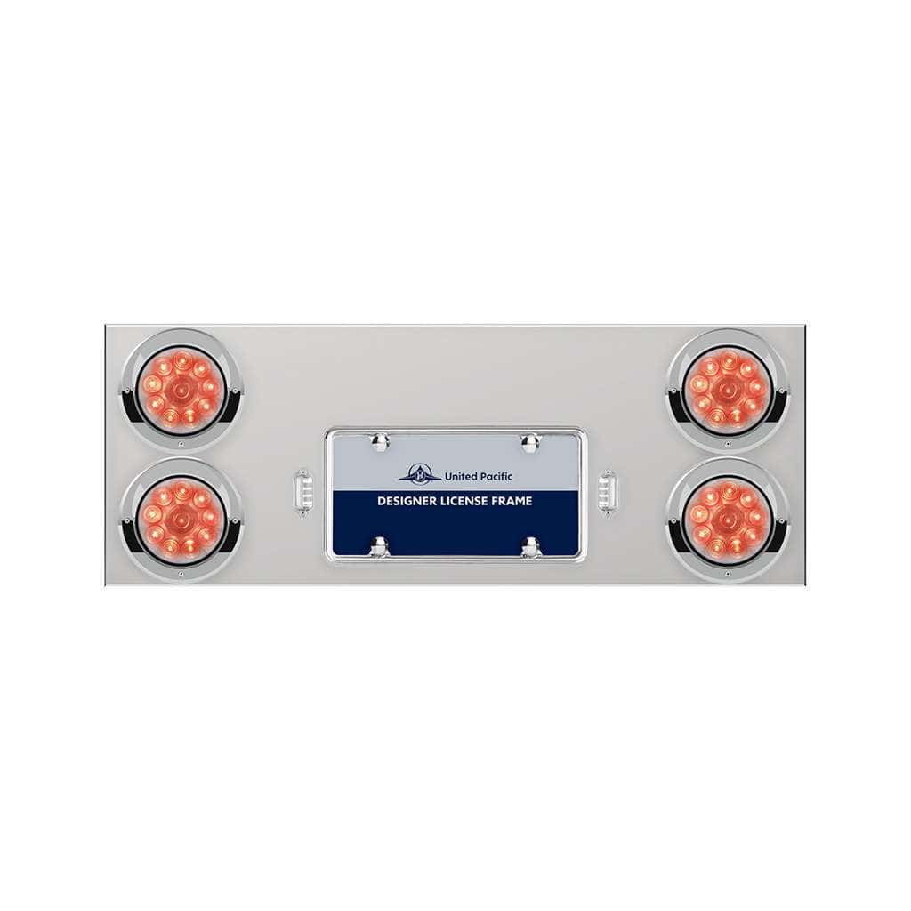 33-3/4&Quot; Stainless Rear Center Panel With Four 10 Led 4&Quot; Lights &Amp; Visors 3 33-3/4" Stainless Rear Center Panel With Four 10 LED 4" Lights & Visors