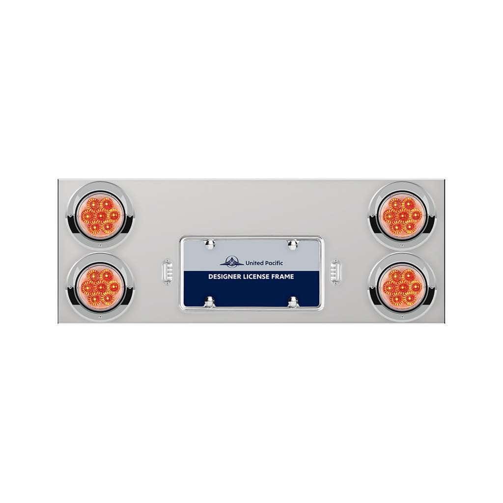 33-3/4&Quot; Stainless Rear Center Panel With Four 7 Led 4&Quot; Reflector Lights &Amp; Visors 3 33-3/4" Stainless Rear Center Panel With Four 7 LED 4" Reflector Lights & Visors