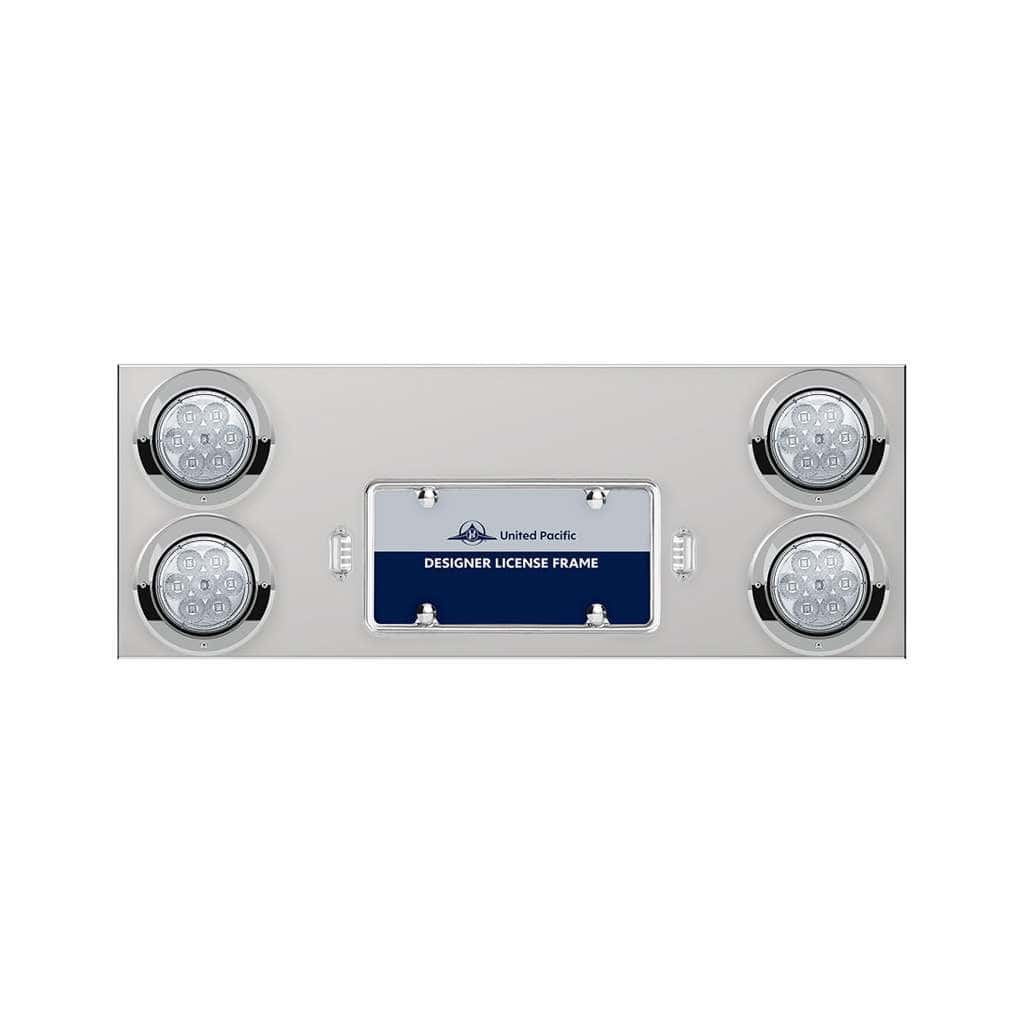 33-3/4&Quot; Stainless Rear Center Panel With Four 7 Led 4&Quot; Reflector Lights &Amp; Visors 4 33-3/4" Stainless Rear Center Panel With Four 7 LED 4" Reflector Lights & Visors