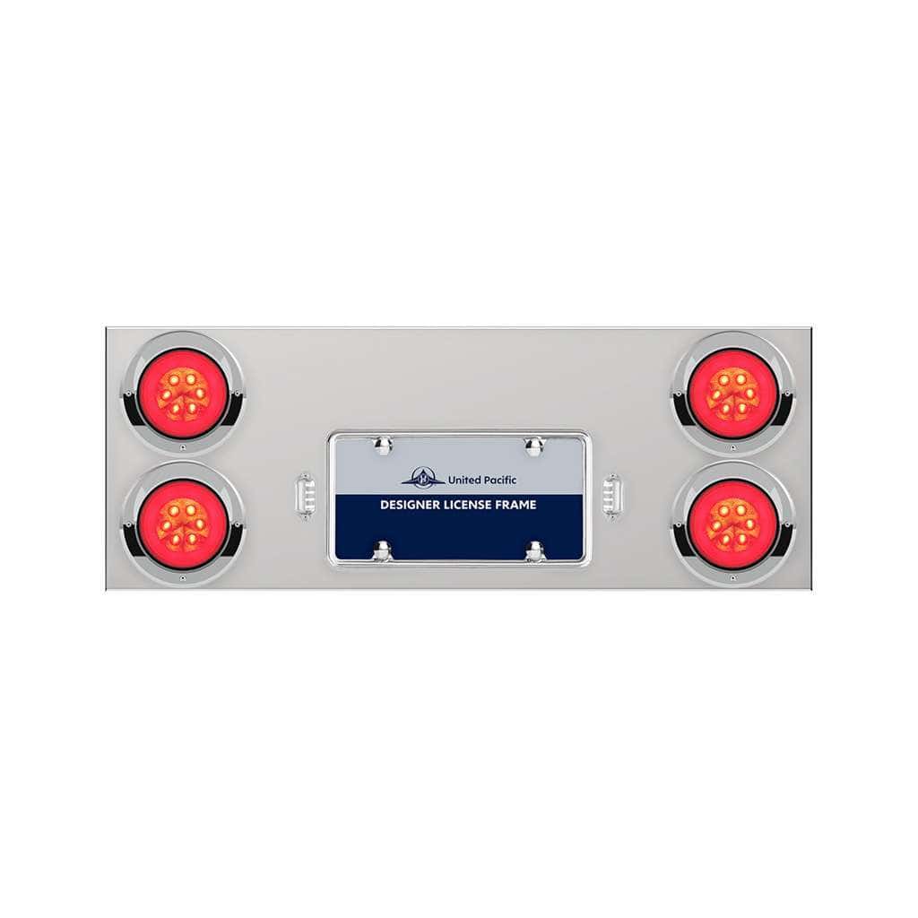 33-3/4&Quot; Stainless Rear Center Panel With Four 21 Led 4&Quot; Glolight &Amp; Visors 3 33-3/4" Stainless Rear Center Panel With Four 21 LED 4" GloLight & Visors