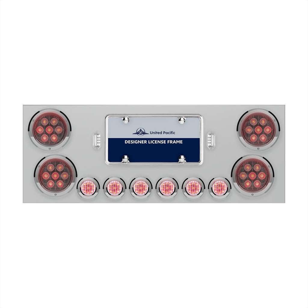 Ss Rear Center Panel With 4X Red Led 4&Quot; Light &Amp; 6X Red Led 2&Quot; Light &Amp; Bezel - Competition Series 3 SS Rear Center Panel With 4X Red LED 4" Light & 6X Red LED 2" Light & Bezel - Competition Series