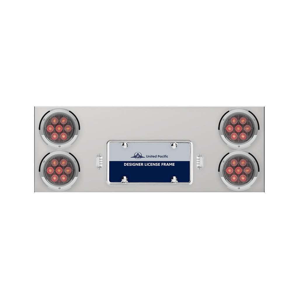 33-3/4" Stainless Rear Center Panel With Four 7 LED 4" Light & Bezel - Competition Series