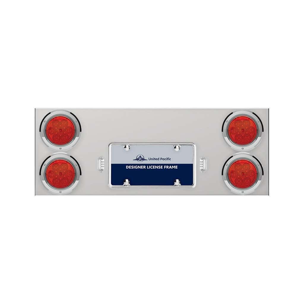 33-3/4" Stainless Rear Center Panel With Four 7 LED 4" Reflector Lights & Bezels