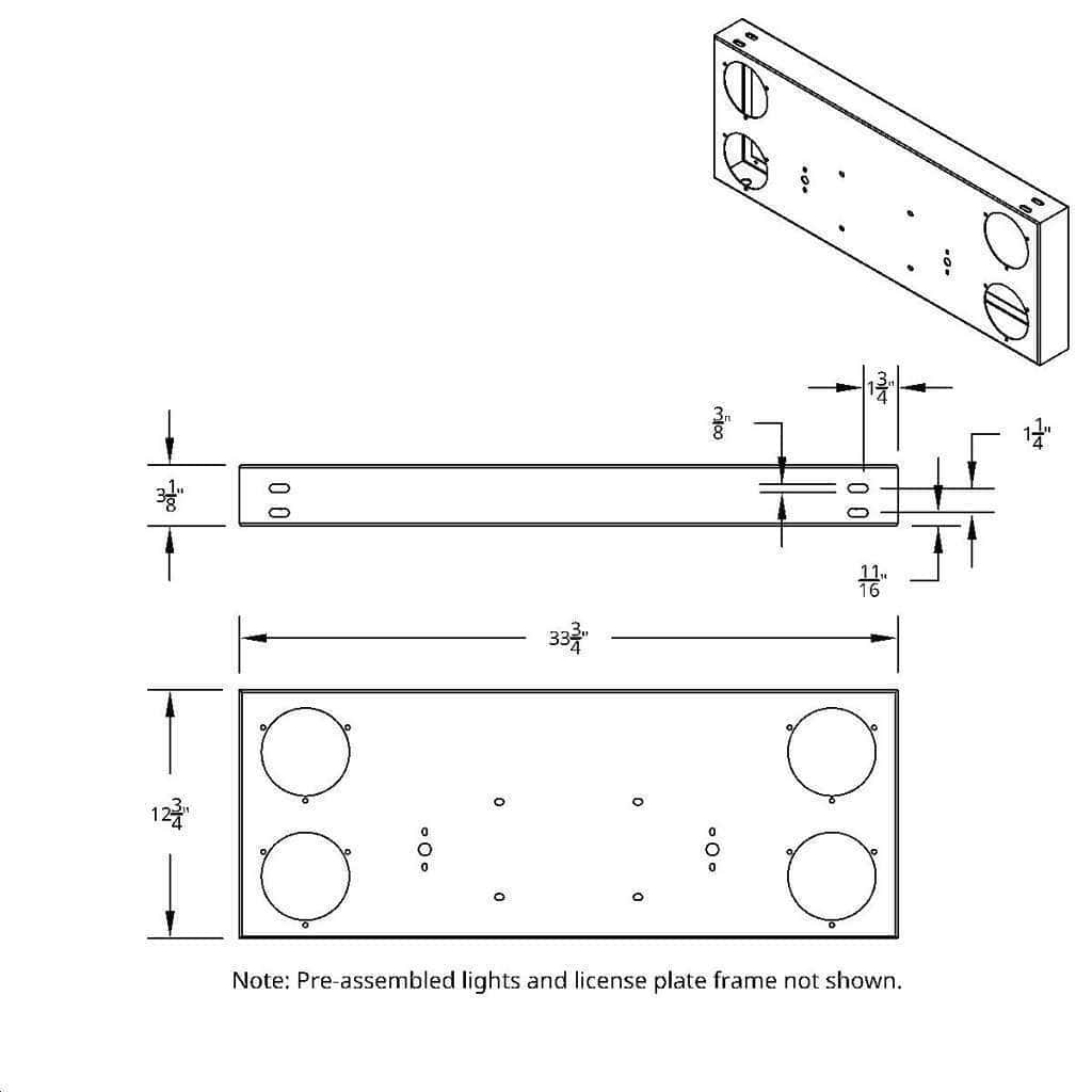 33-3/4&Quot; Stainless Rear Center Panel With Four 7 Led 4&Quot; Reflector Lights &Amp; Bezels 6 33-3/4" Stainless Rear Center Panel With Four 7 LED 4" Reflector Lights & Bezels