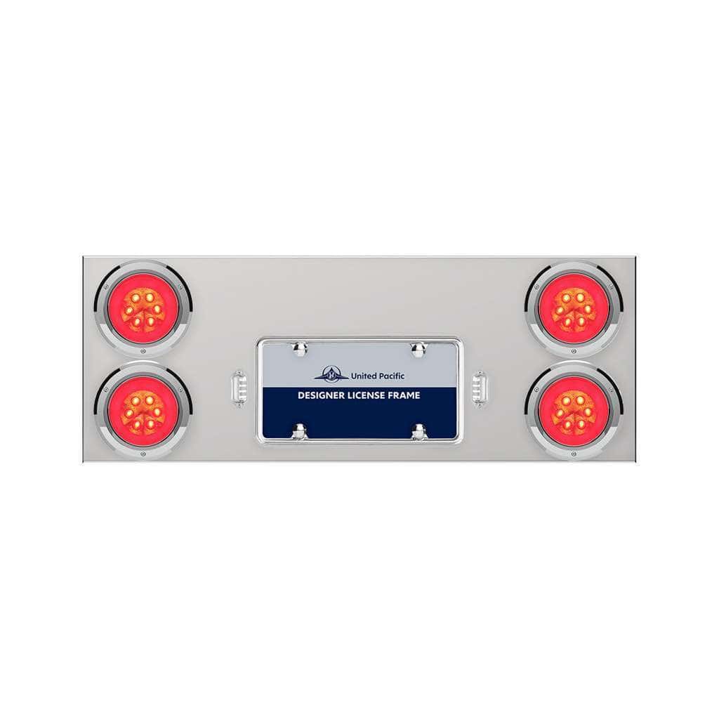 33-3/4" Stainless Rear Center Panel With Four 21 LED 4" GloLight & Bezels