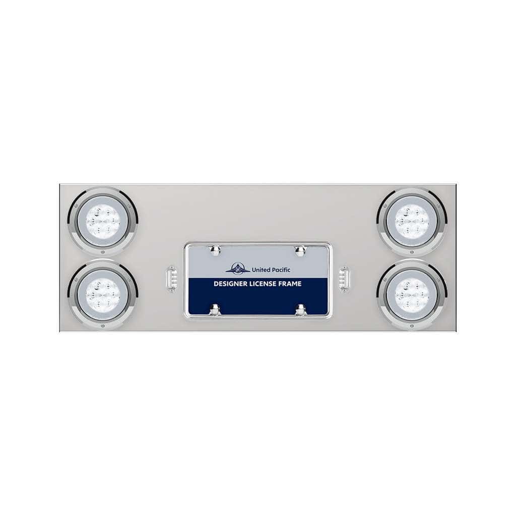 33-3/4" Stainless Rear Center Panel With Four 21 LED 4" GloLight & Bezels