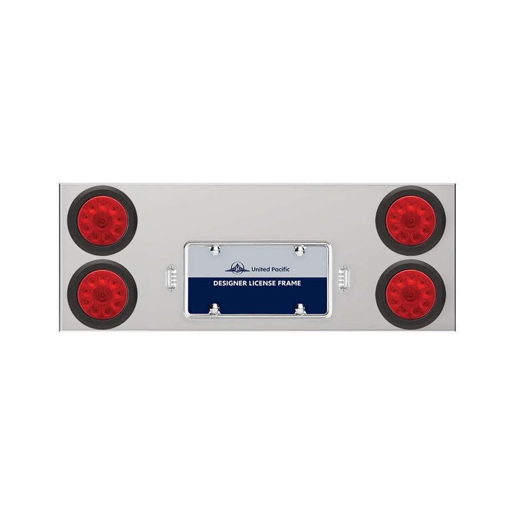 33-3/4" Stainless Rear Center Panel With Four 10 LED 4" Lights & Grommets