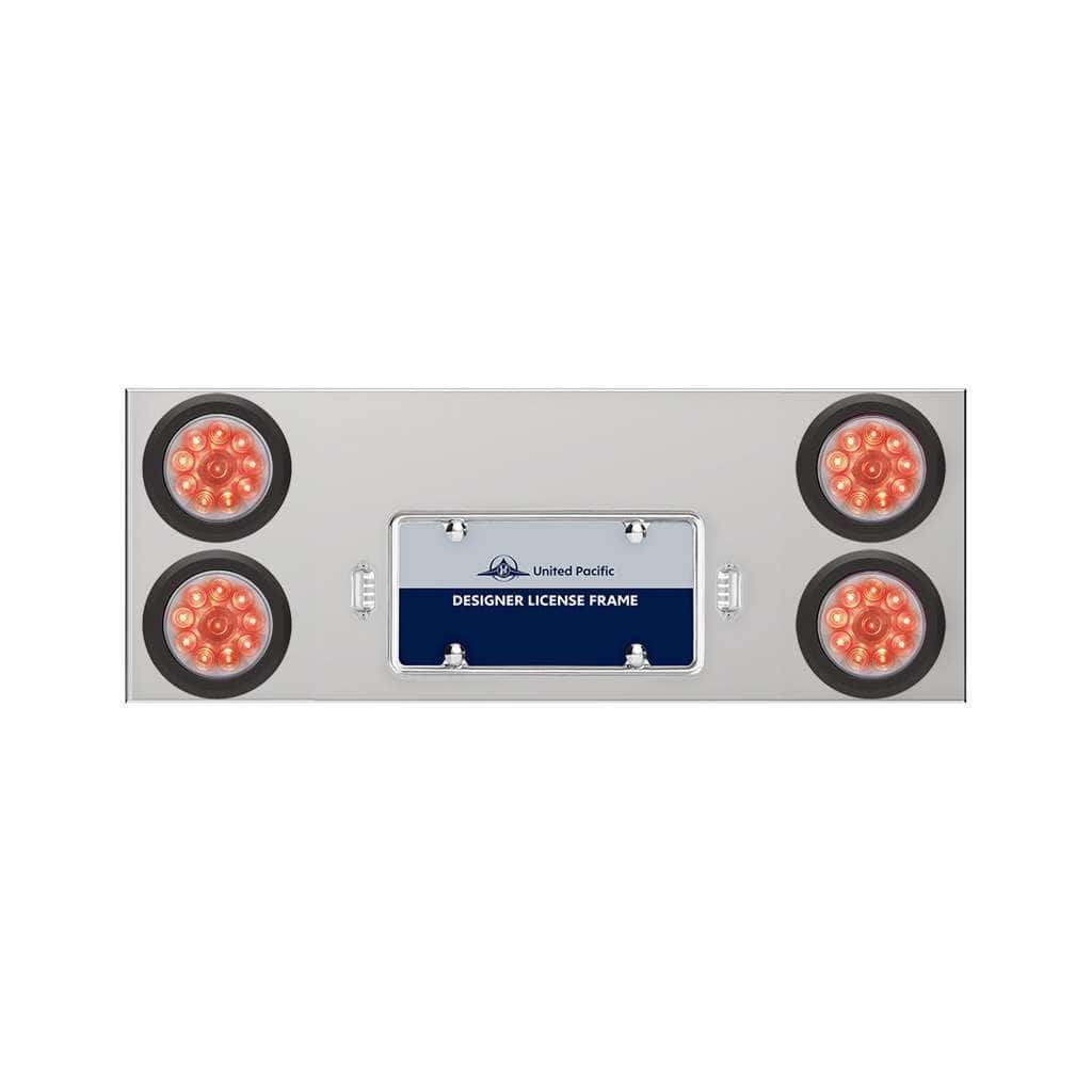 33-3/4&Quot; Stainless Rear Center Panel With Four 10 Led 4&Quot; Lights &Amp; Grommets 3 33-3/4" Stainless Rear Center Panel With Four 10 LED 4" Lights & Grommets