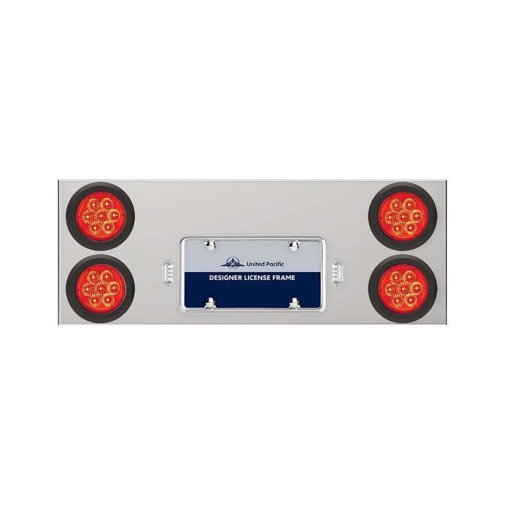 33-3/4" Stainless Rear Center Panel With Four 7 LED 4" Reflector Lights & Grommets