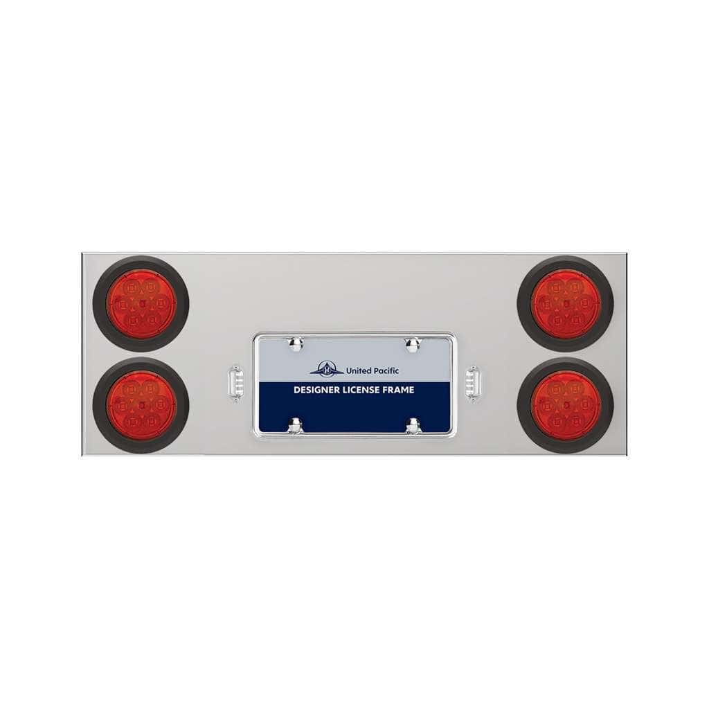 33-3/4" Stainless Rear Center Panel With Four 7 LED 4" Reflector Lights & Grommets
