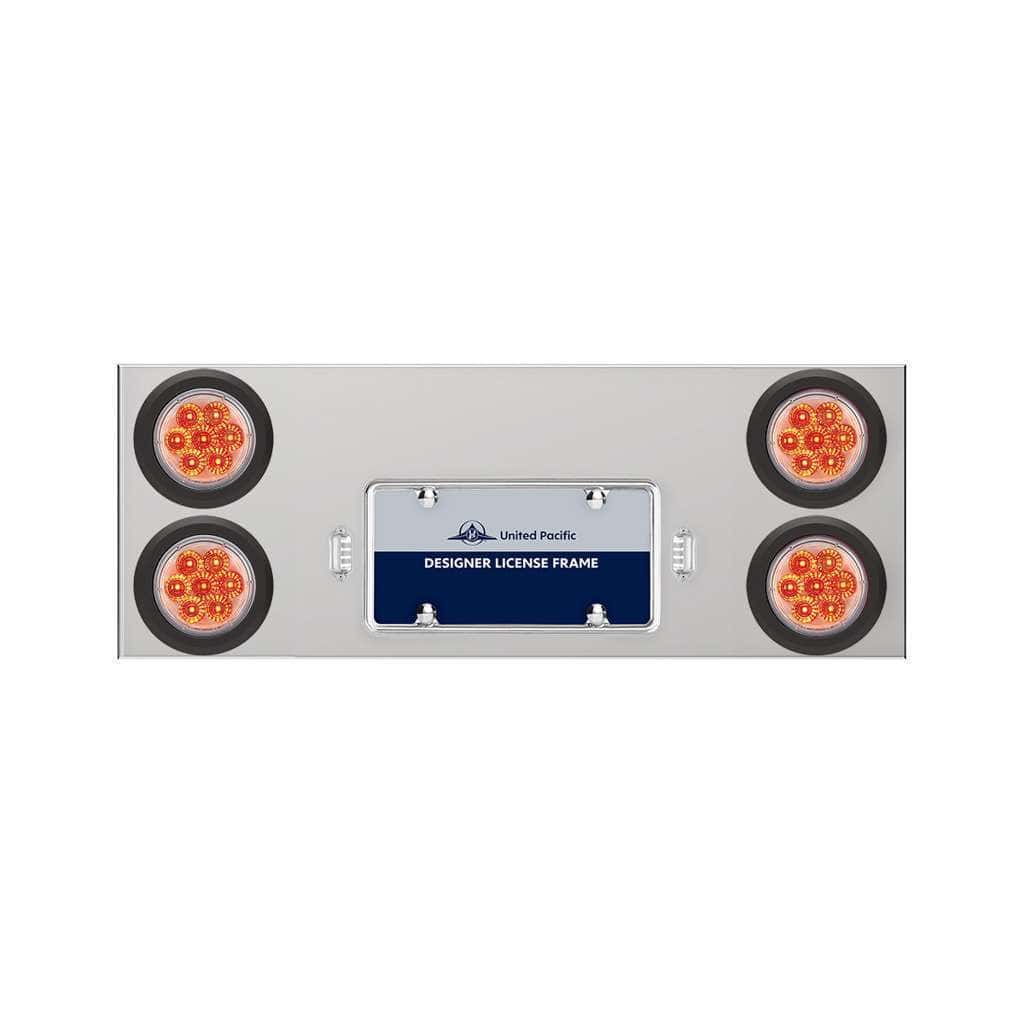 33-3/4&Quot; Stainless Rear Center Panel With Four 7 Led 4&Quot; Reflector Lights &Amp; Grommets 3 33-3/4" Stainless Rear Center Panel With Four 7 LED 4" Reflector Lights & Grommets