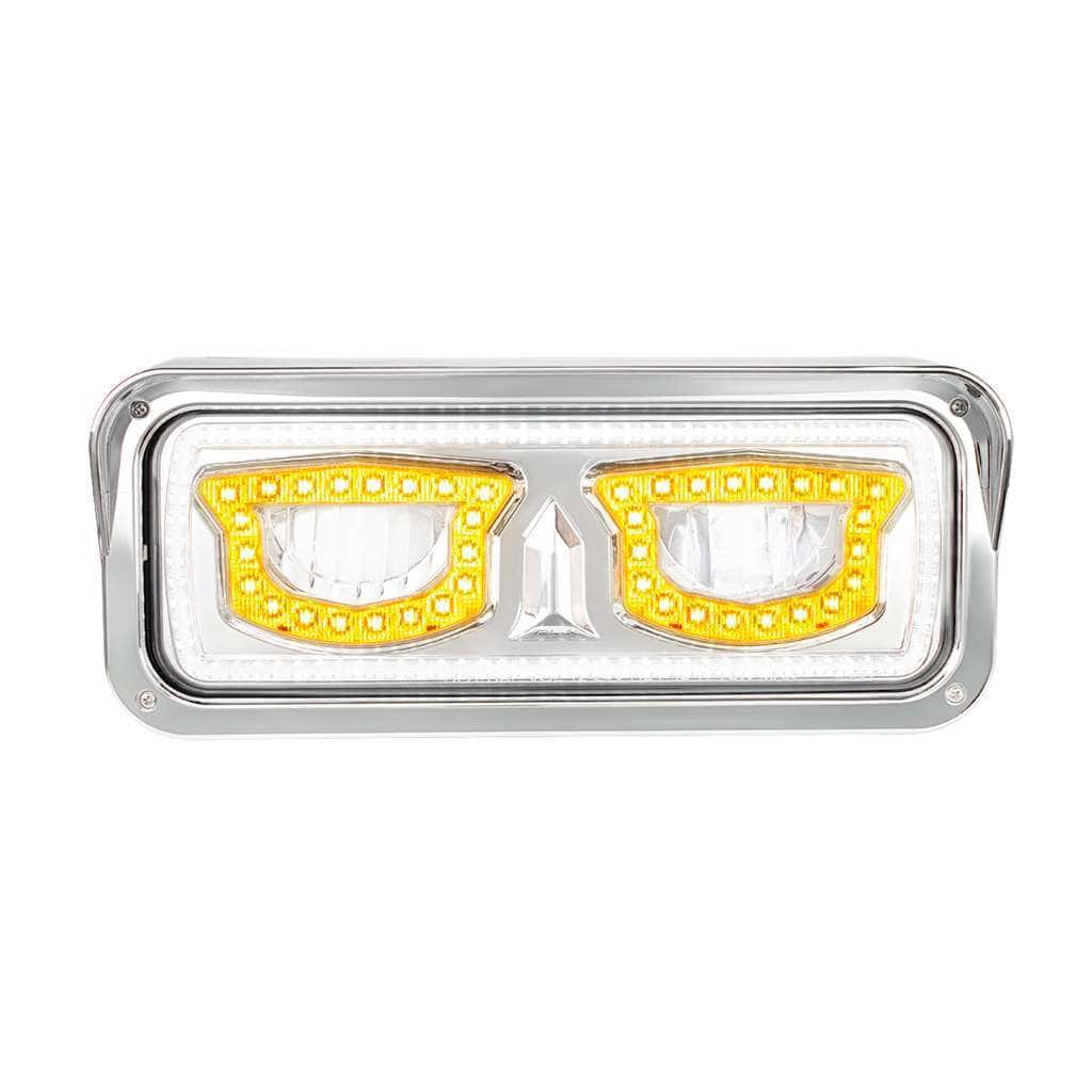 Dual 4x6 LED Headlights with Turn Signal & Position Light (Chrome)