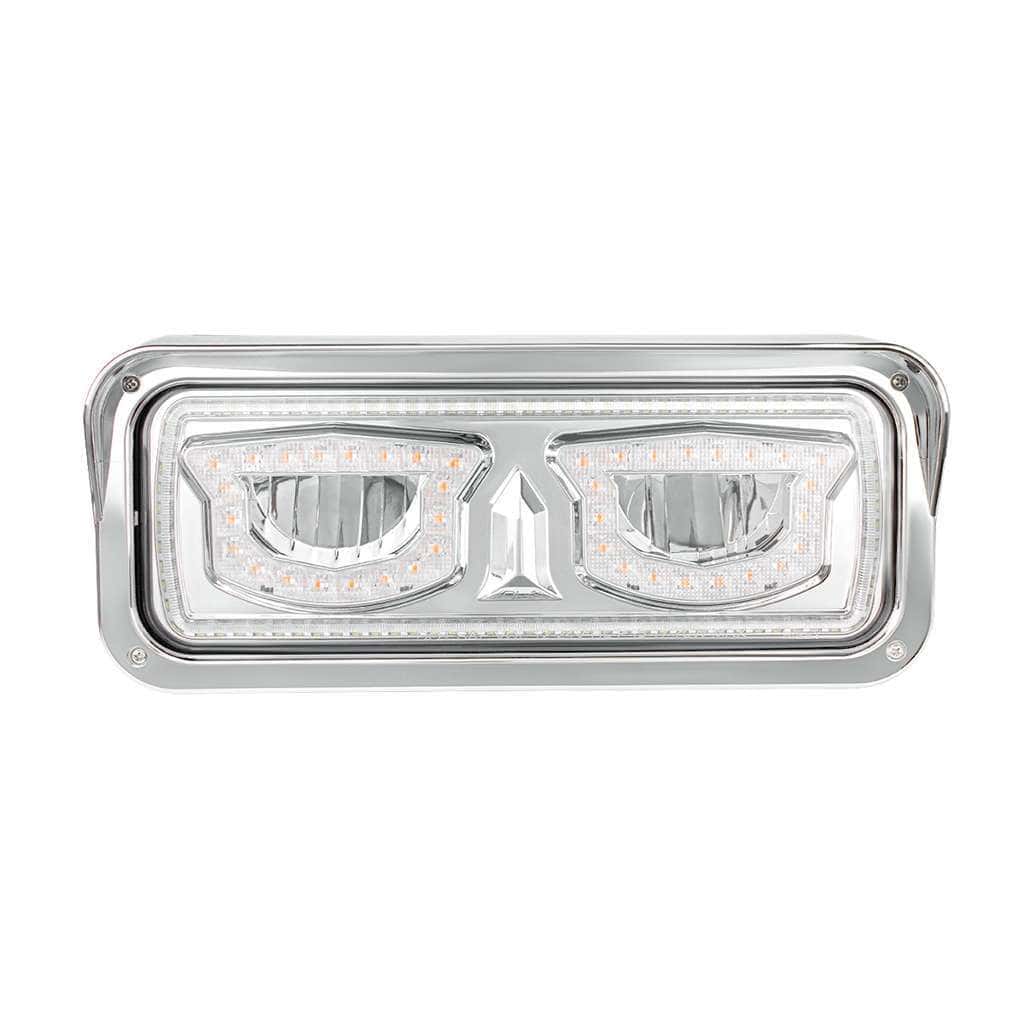 High Power Chrome LED Headlight With Turn Signal And Position - Chrome