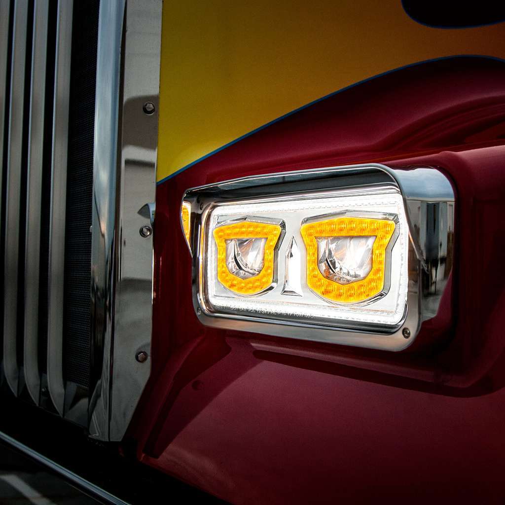 High Power Chrome Led Headlight With Turn Signal And Position Light 7 High Power Chrome LED Headlight With Turn Signal And Position - Chrome