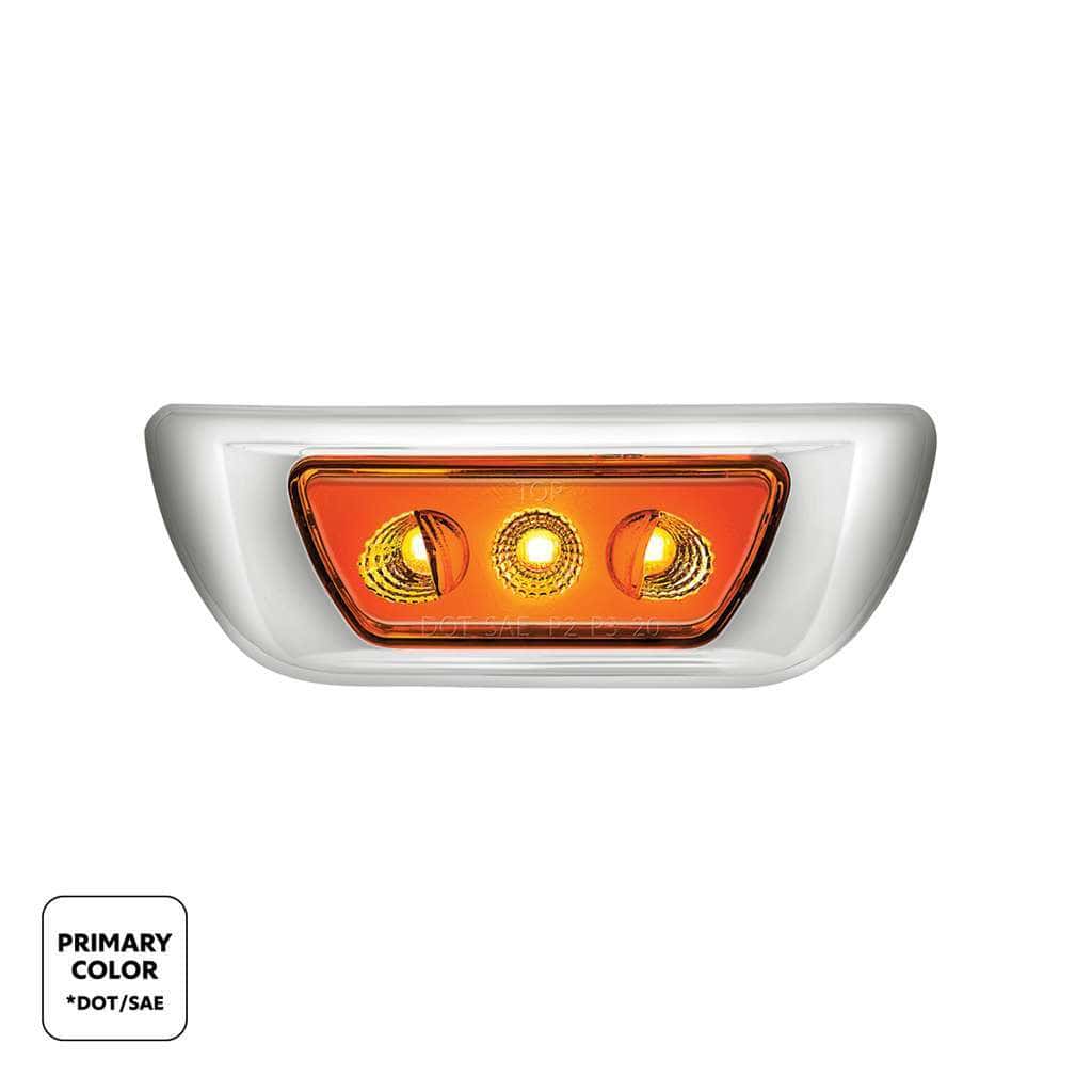 3 LED Double Fury Cab Light For 2013-2021 Kenworth T680 & 2012-2021 Peterbilt 579-Amber & Green LED