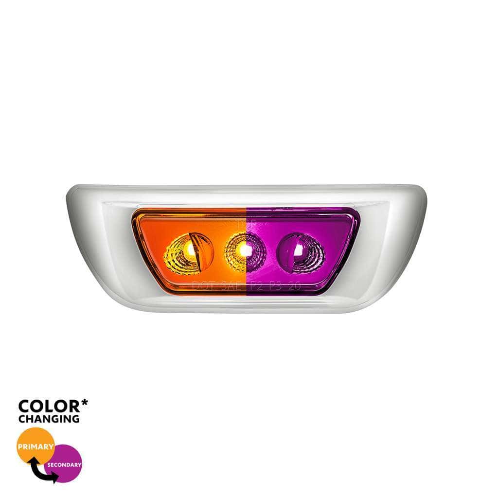 3 Led Double Fury Cab Light For 2013-2021 Kenworth T680 &Amp; 2012-2021 Peterbilt 579-Amber &Amp; Purple Led 1 3 LED Double Fury Cab Light For 2013-2021 Kenworth T680 & 2012-2021 Peterbilt 579-Amber & Purple LED