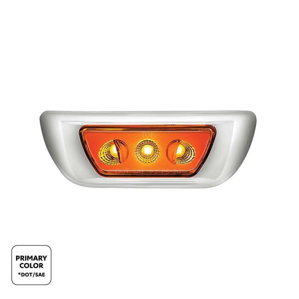 3 LED Double Fury Cab Light For 2013-2021 Kenworth T680 & 2012-2021 Peterbilt 579-Amber & White LED