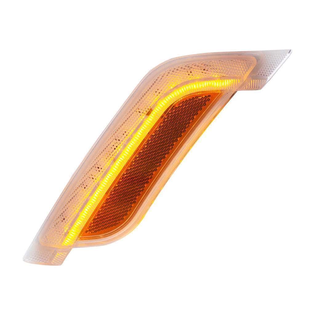 12 Amber LED Fender Turn Signal Light For Peterbilt 579 (2012-2021) & 587 (2012-2018) Clear Lens