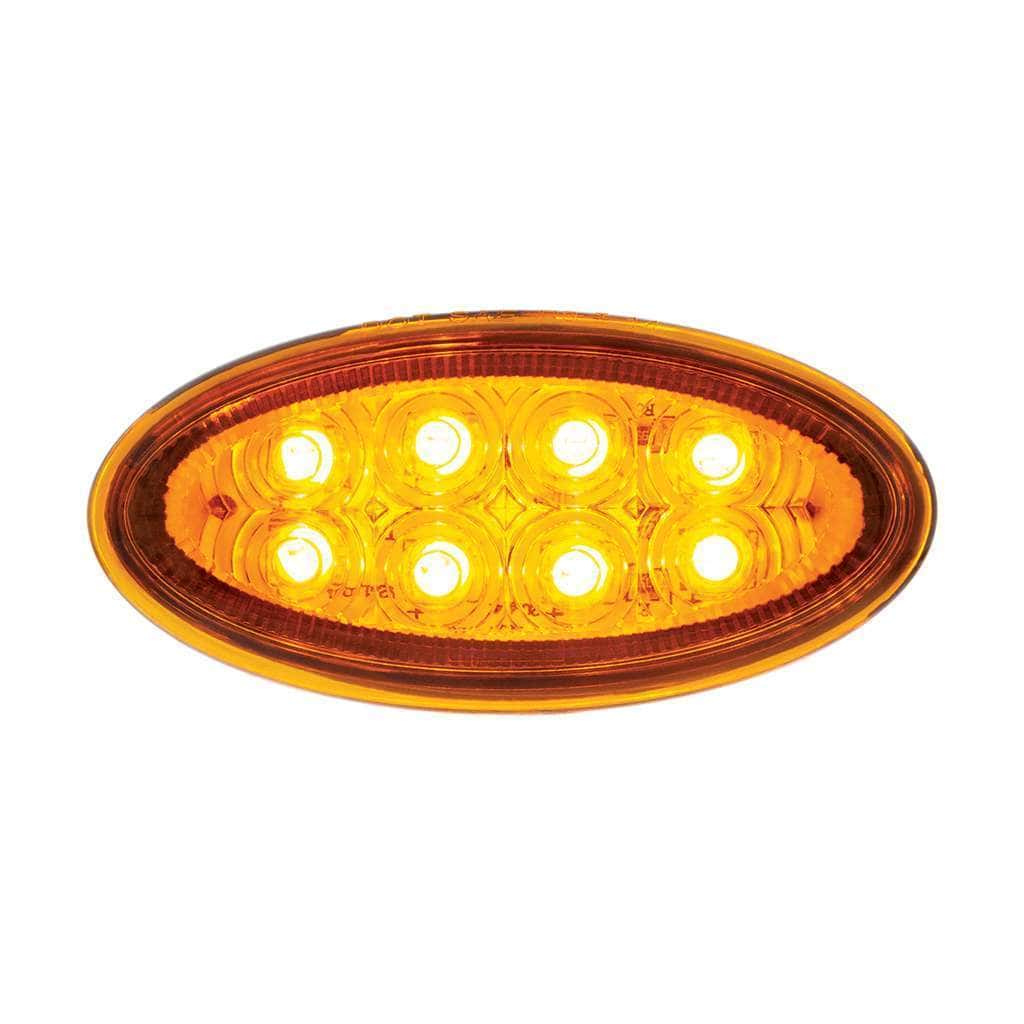 8 LED Fender Parking & Turn Signal Light For Peterbilt 386 (2006-2014) & 387 (2006-2010)-Amber LED/Amber Lens