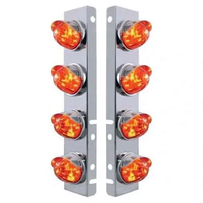 Front Air Cleaner Bracket w/8x Watermelon Lights & Visors-Amber/Dark Amber