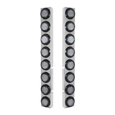 PB Rear Air Cleaner Bracket w/16x 9-LED 2" Lights & Grommets-Red/Clear