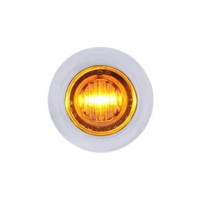 3/4" Dual Function Penny Light w/SS Bezel – Amber/Clear